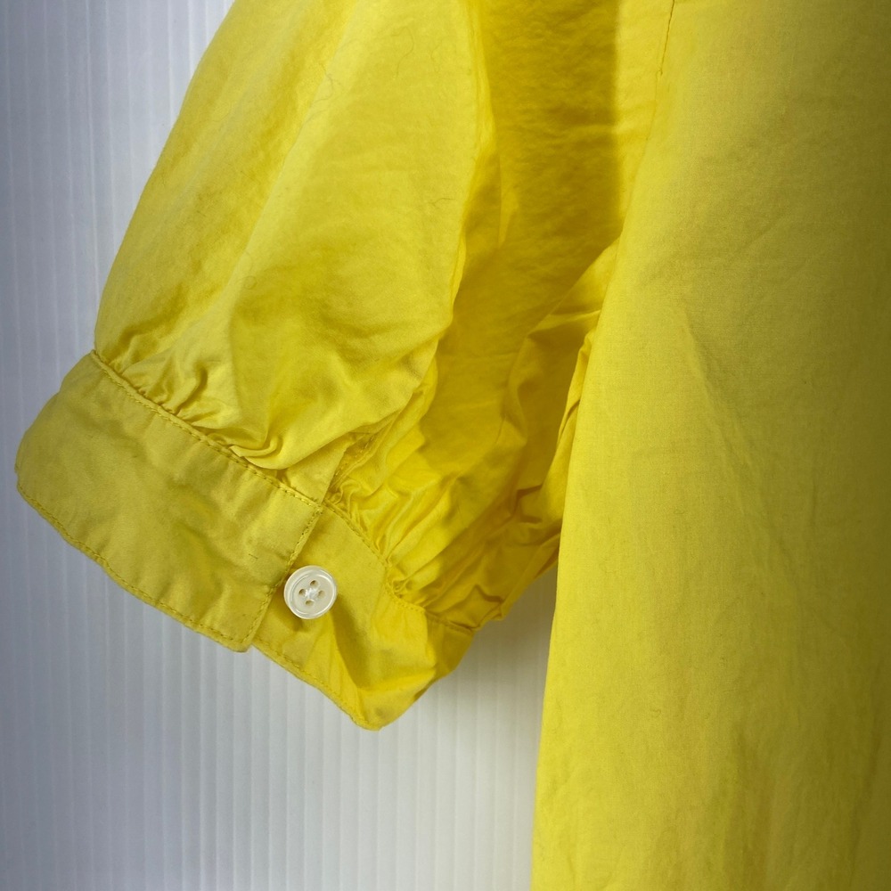 J Crew Short Sleeve Mini Dress Yellow Cotton Poplin Womens Small Tall - Picture 13 of 14